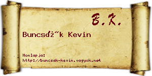 Buncsák Kevin névjegykártya